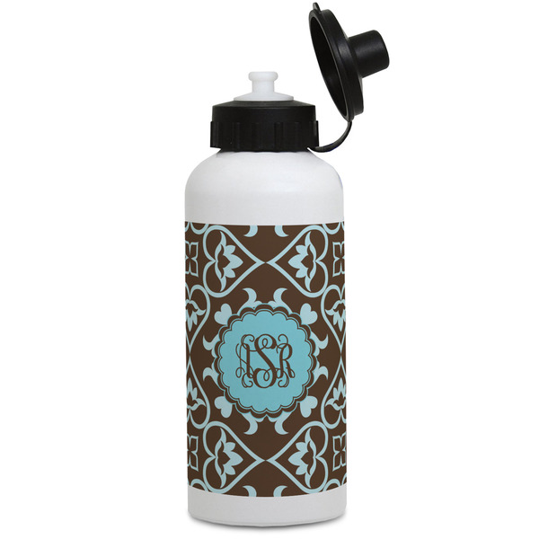 Custom Floral Water Bottles - Aluminum - 20 oz - White (Personalized)