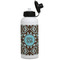 Floral Aluminum Water Bottle - White Front