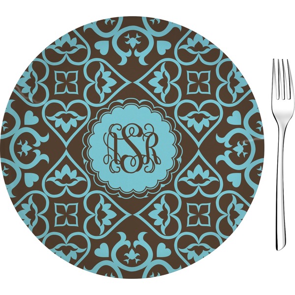 Custom Floral Glass Appetizer / Dessert Plate 8" (Personalized)