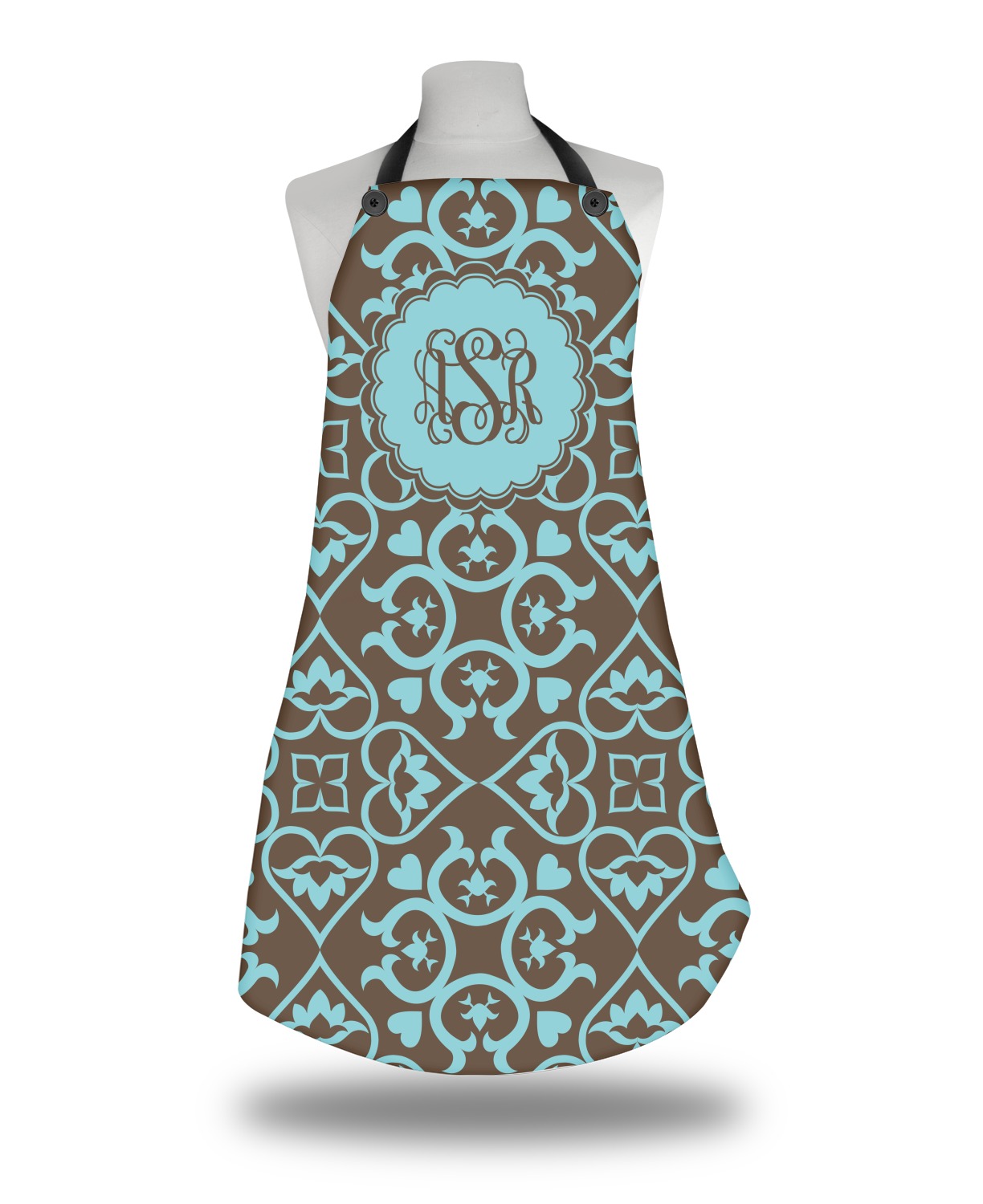 Floral Apron Without Pockets w/ Monogram - YouCustomizeIt