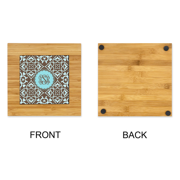 Floral Bamboo Trivet with 6" Tile - APPROVAL