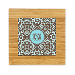 Floral Bamboo Trivet with Ceramic Tile Insert (Personalized)