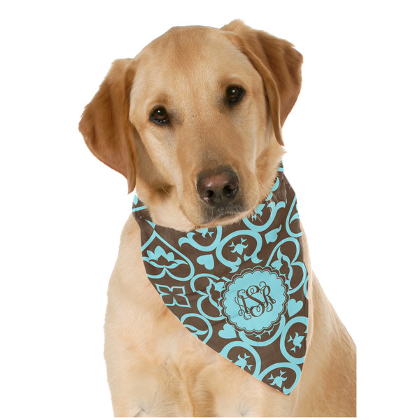 Custom Floral Dog Bandana Scarf w/ Monogram