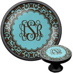 Floral Cabinet Knob (Black) (Personalized)