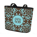 Floral Bucket Tote w/ Genuine Leather Trim (Personalized)
