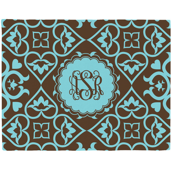Custom Floral Woven Fabric Placemat - Twill w/ Monogram