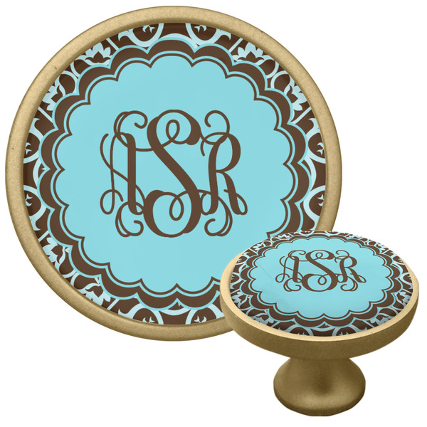 Custom Floral Cabinet Knob - Gold (Personalized)