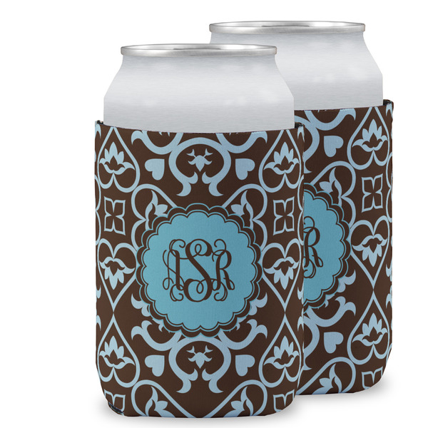 Custom Floral Can Cooler (12 oz) w/ Monogram