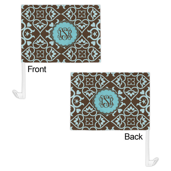 Floral Car Flag - 11" x 8" - Front & Back View