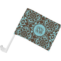Floral Car Flag - Small w/ Monogram