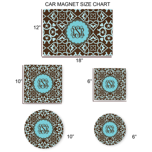 Floral Car Magnets - SIZE CHART