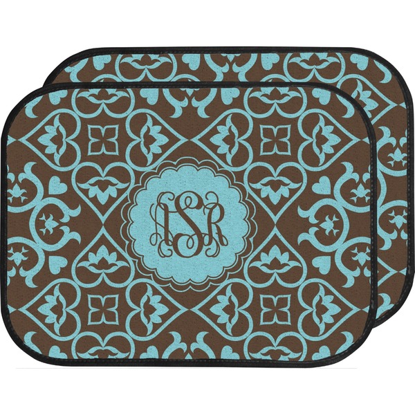 Custom Floral Car Floor Mats (Back Seat) (Personalized)
