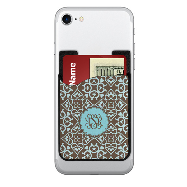 Custom Floral 2-in-1 Cell Phone Credit Card Holder & Screen Cleaner (Personalized)