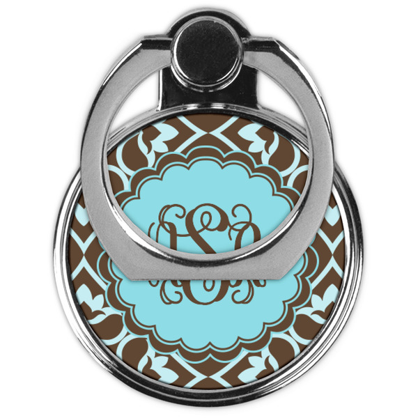 Floral Cell Phone Ring Stand & Holder - Front (Collapsed)