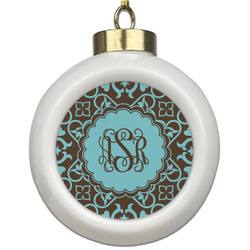 Floral Ceramic Ball Ornament (Personalized)