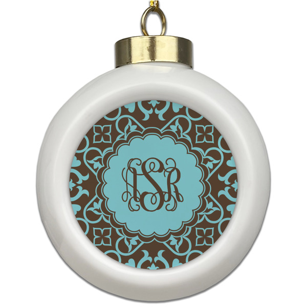 Custom Floral Ceramic Ball Ornament (Personalized)