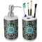 Floral Ceramic Bathroom Accessories Set (Personalized)