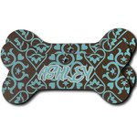 Floral Ceramic Dog Ornament - Front & Back w/ Monogram