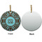 Floral Ceramic Flat Ornament - Circle Front & Back (APPROVAL)