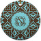 Floral Round Ceramic Ornament w/ Monogram