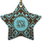 Floral Ceramic Flat Ornament - Star (Front)