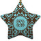 Floral Star Ceramic Ornament w/ Monogram