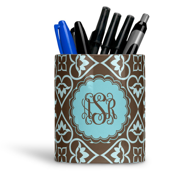 Custom Floral Ceramic Pen Holder