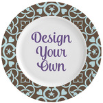 Floral Ceramic Dinner Plates (Set of 4) (Personalized)