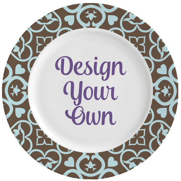 Custom Floral Ceramic Dinner Plates (Set of 4) (Personalized)