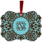 Floral Metal Frame Ornament - Double Sided w/ Monogram