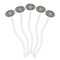 Floral Clear Plastic 7" Stir Stick - Oval - Fan