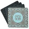 Floral Square Rubber Backed Coasters - Set of 4 (Personalized)