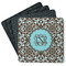 Floral Square Rubber Backed Coasters - Set of 4 (Personalized)