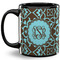 Floral Coffee Mug - 11 oz - Full- Black