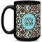 Floral 15 Oz Coffee Mug - Black (Personalized)