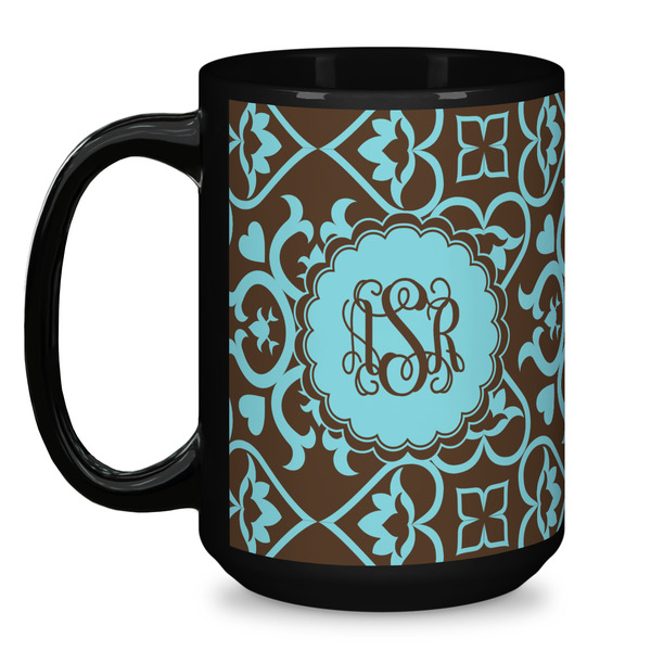 Floral Coffee Mug - 15 oz - Black