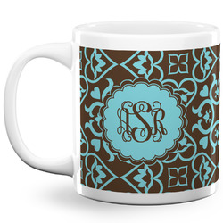 Floral 20 Oz Coffee Mug - White (Personalized)