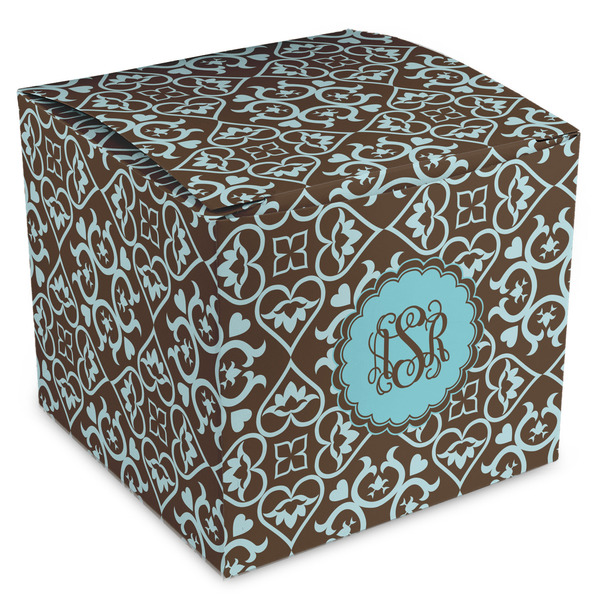 Custom Floral Cube Favor Gift Boxes (Personalized)