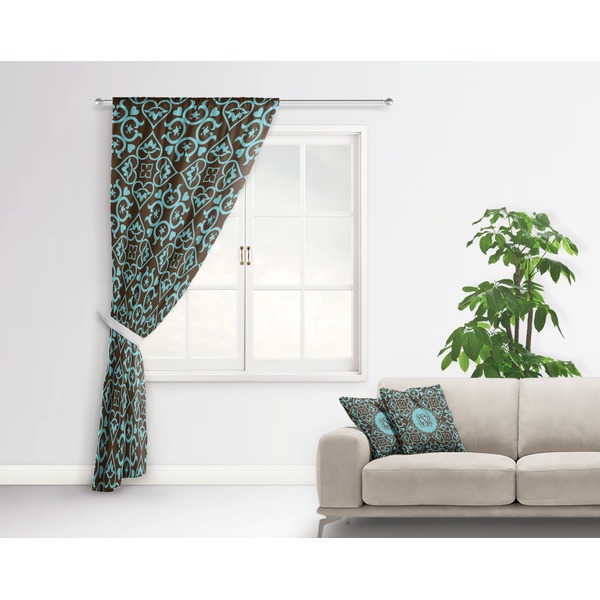Floral Curtain With Window and Rod - in Room Matching Pillow