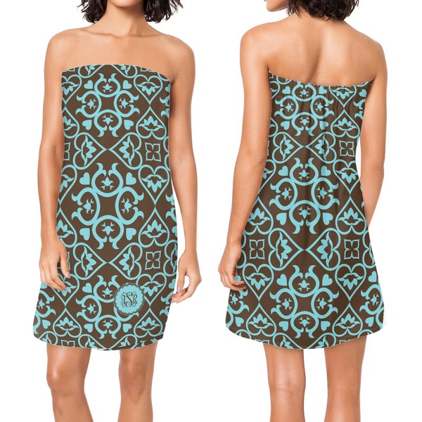 Floral Custom Bath Wrap - Front & Back View