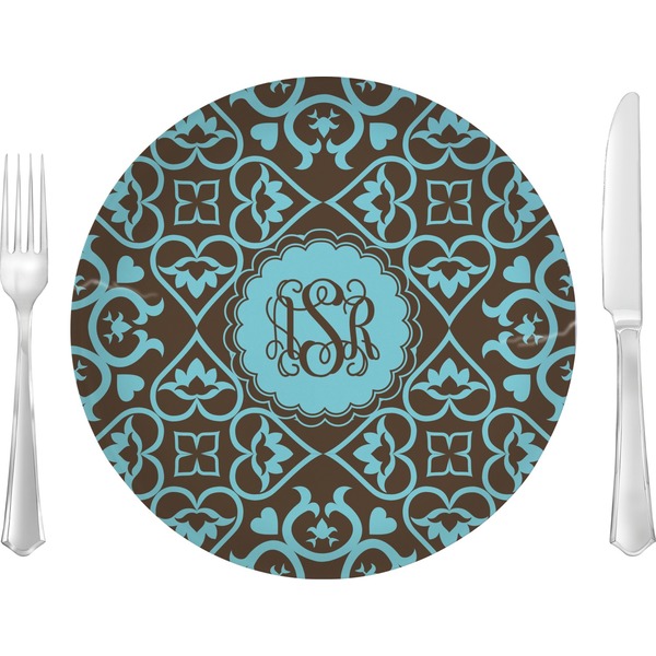 Custom Floral Glass Lunch / Dinner Plate 10" (Personalized)