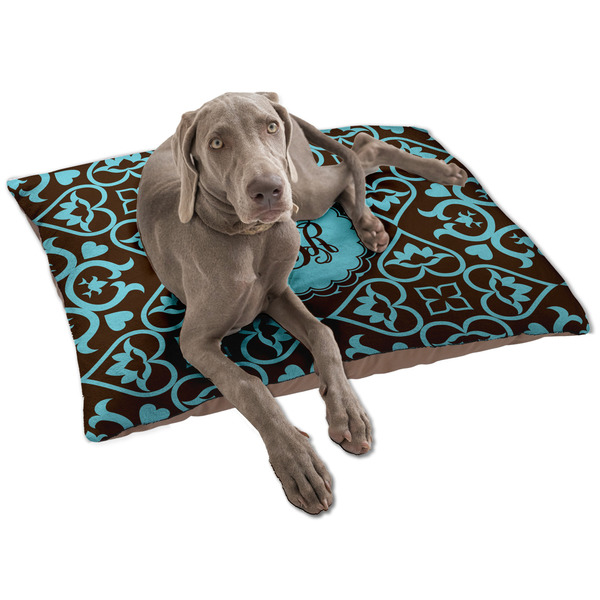 Custom Floral Dog Bed - Large w/ Monogram