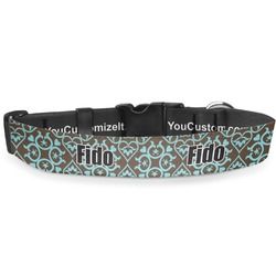 Floral Deluxe Dog Collar - Large (13" to 21") (Personalized)