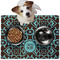 Floral Dog Food Mat - Medium LIFESTYLE