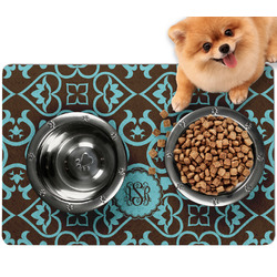 Floral Dog Food Mat - Small w/ Monogram