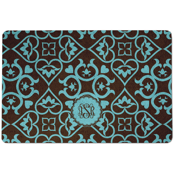 Custom Floral Dog Food Mat w/ Monogram