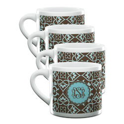 Floral Double Shot Espresso Cups - Set of 4 (Personalized)