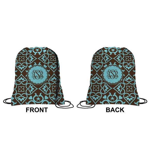 Floral Drawstring Backpack Front & Back Small