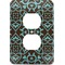 Teal & Brown Floral Electric Outlet Plate