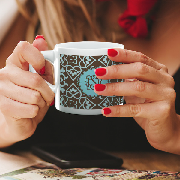Custom Floral Double Shot Espresso Cup - Single (Personalized)